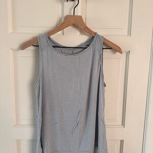 Ann Taylor Loft Sleeveless Striped Tank Top - Light Blue/White